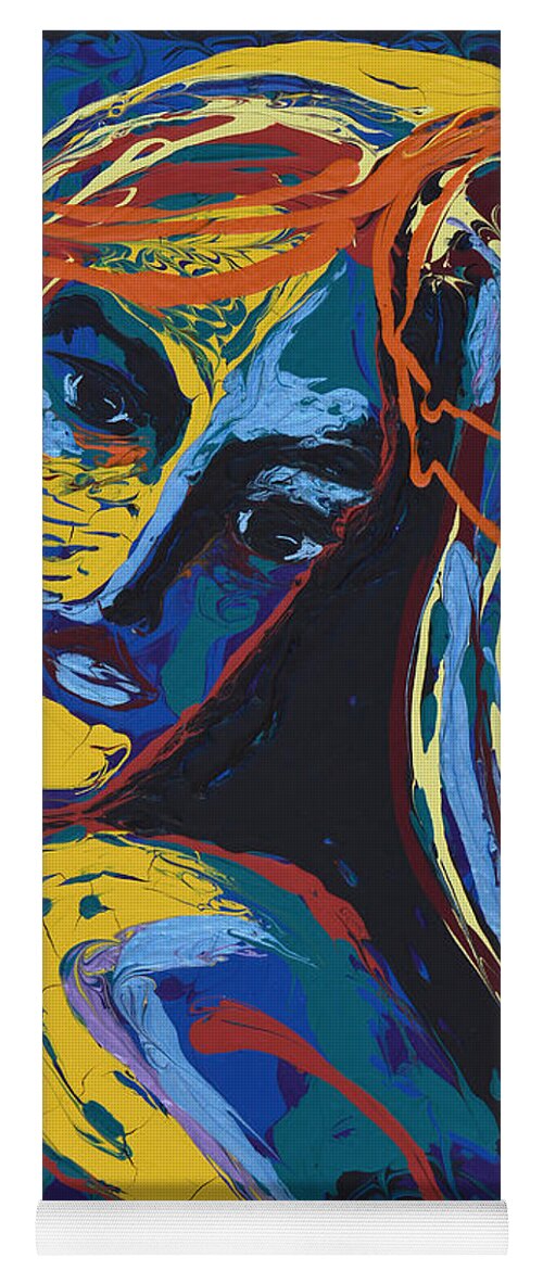 Portrait Yoga Mat featuring the painting Wild At Heart by Donna Blackhall