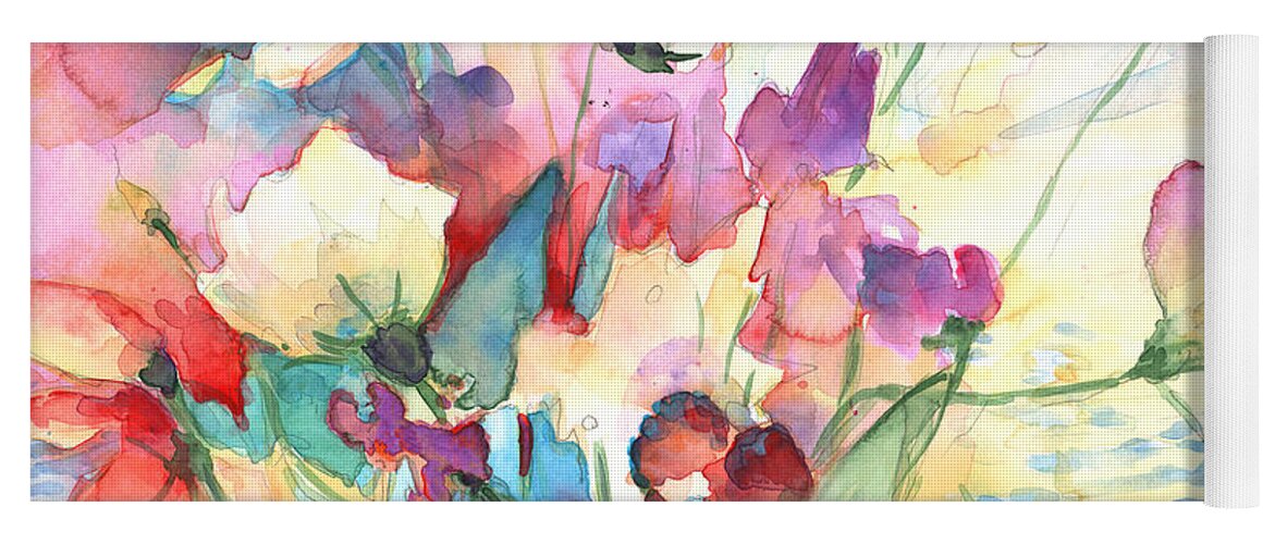 Flowers Yoga Mat featuring the painting Wild Flowers 10 by Miki De Goodaboom