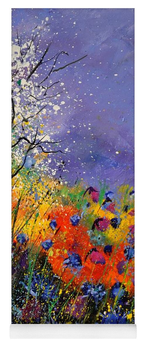 Landscape Yoga Mat featuring the painting Wild Flowers 4110 by Pol Ledent