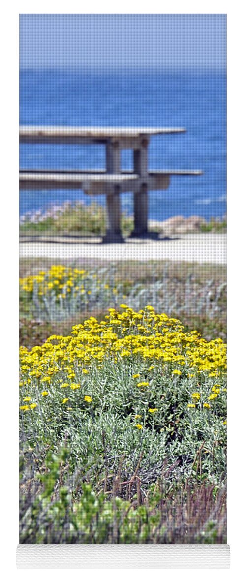 California Yoga Mat featuring the photograph Wild Flowers along Pacific Coast Highway by Caroline Stella