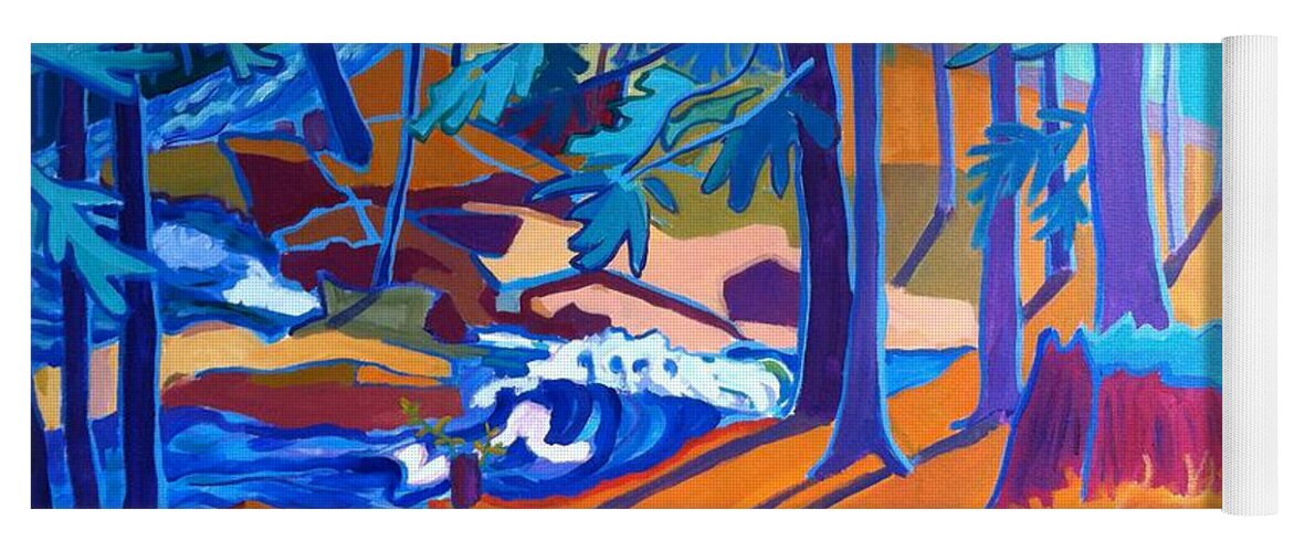 Landscape Yoga Mat featuring the painting Wildcat River Walk by Debra Bretton Robinson