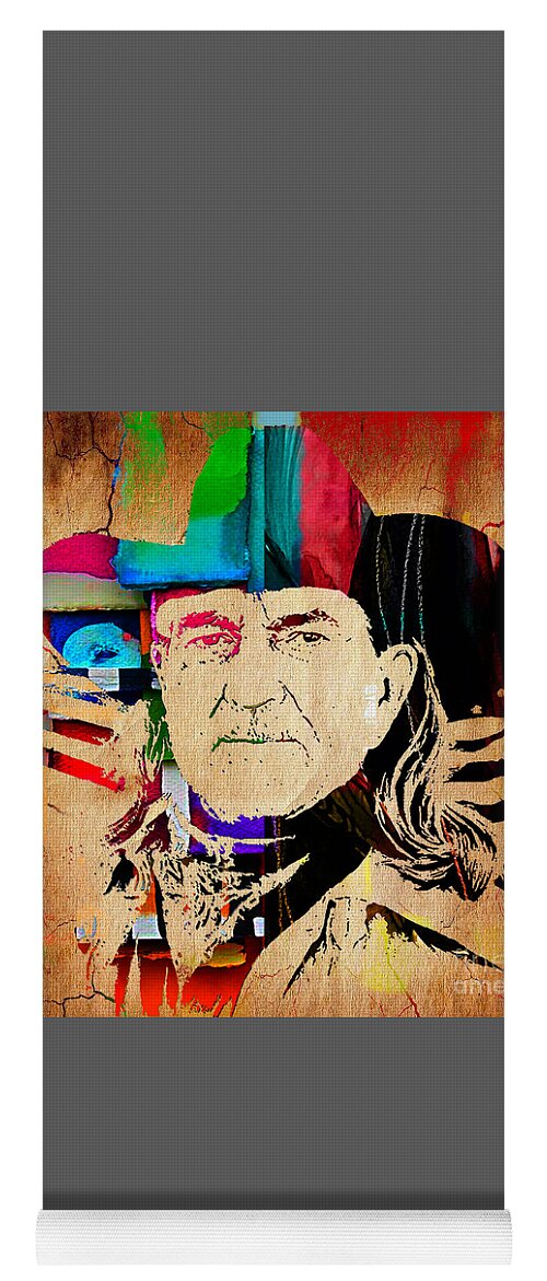 Willie Nelson Yoga Mat featuring the mixed media Willie Nelson Collection by Marvin Blaine
