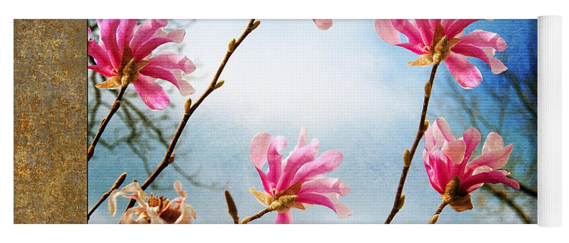 Magnolia Yoga Mat featuring the photograph Wind In The Magnolia Tree Square by Andee Design