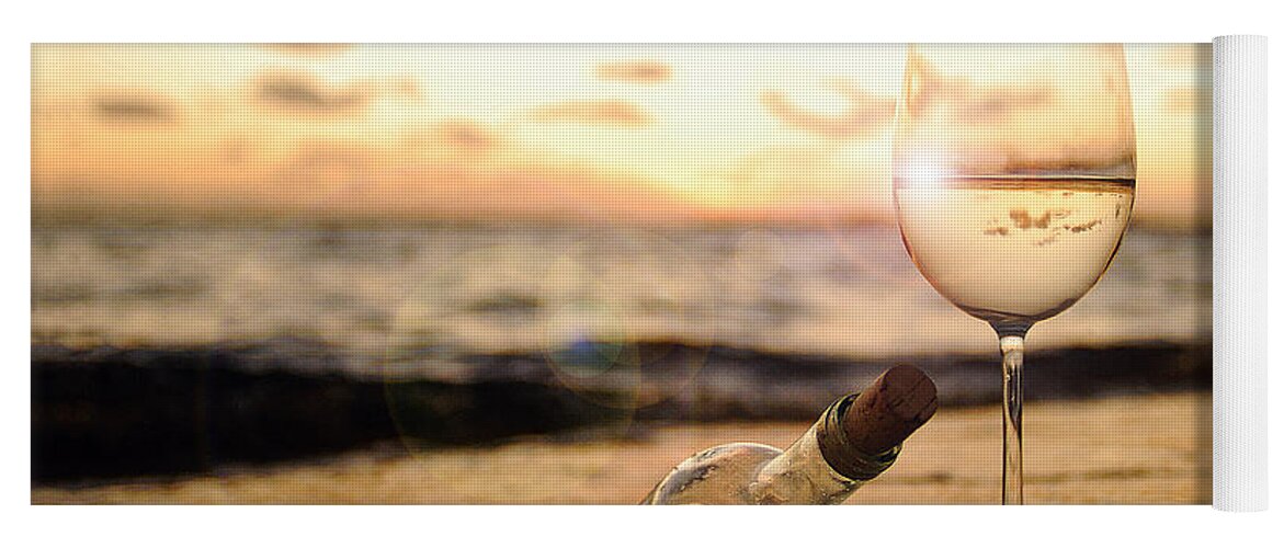Sunset Yoga Mat featuring the photograph Wine and Sunset by Jon Neidert