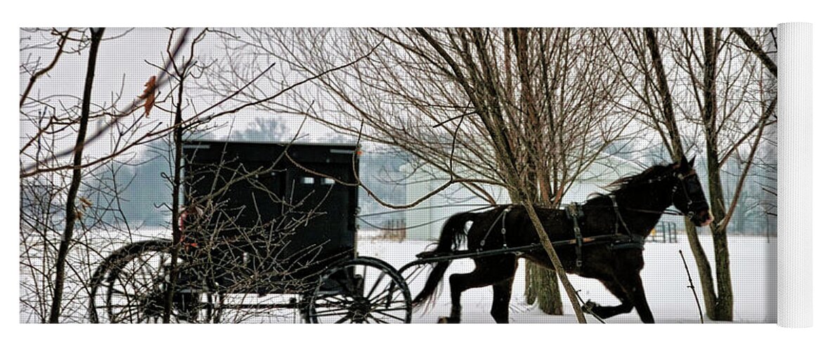 Winter Yoga Mat featuring the photograph Winter Buggy by David Arment