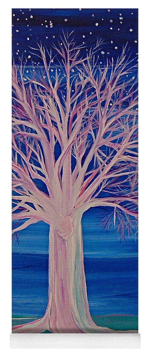 Tree Yoga Mat featuring the painting Winter Fantasy Tree by First Star Art