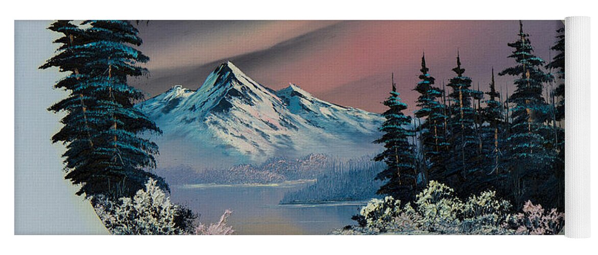 Landscape Yoga Mat featuring the painting Winter Tranquility by Chris Steele