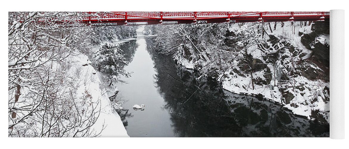 Historic Bridge Yoga Mat featuring the photograph Winter Solitude Square by Bill Wakeley