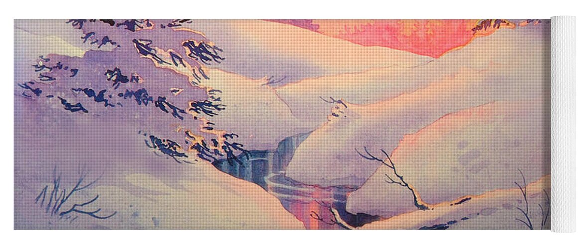 Winter Sun Yoga Mat featuring the painting Winter Sun by Teresa Ascone