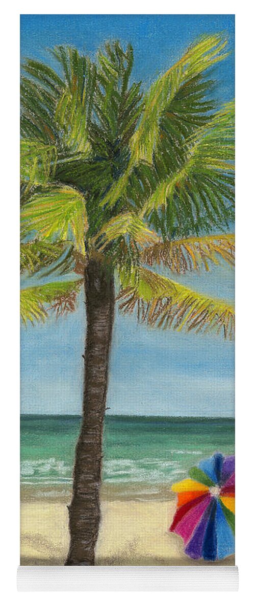 Beach Yoga Mat featuring the painting Wish I Was There by Arlene Crafton