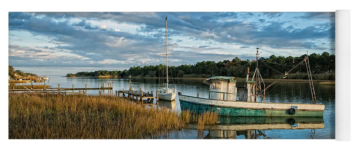 Apalachicola Bay Yoga Mat featuring the photograph Work Boat Apalachicola by Jurgen Lorenzen