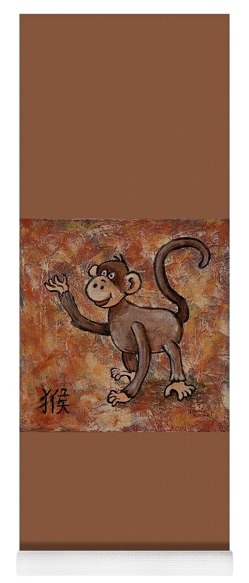 Animal Yoga Mat featuring the painting Year Of The Monkey by Darice Machel McGuire