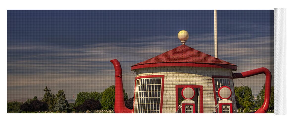 Zillah Yoga Mat featuring the photograph Zillah Teapot Dome Service Station by Mark Kiver