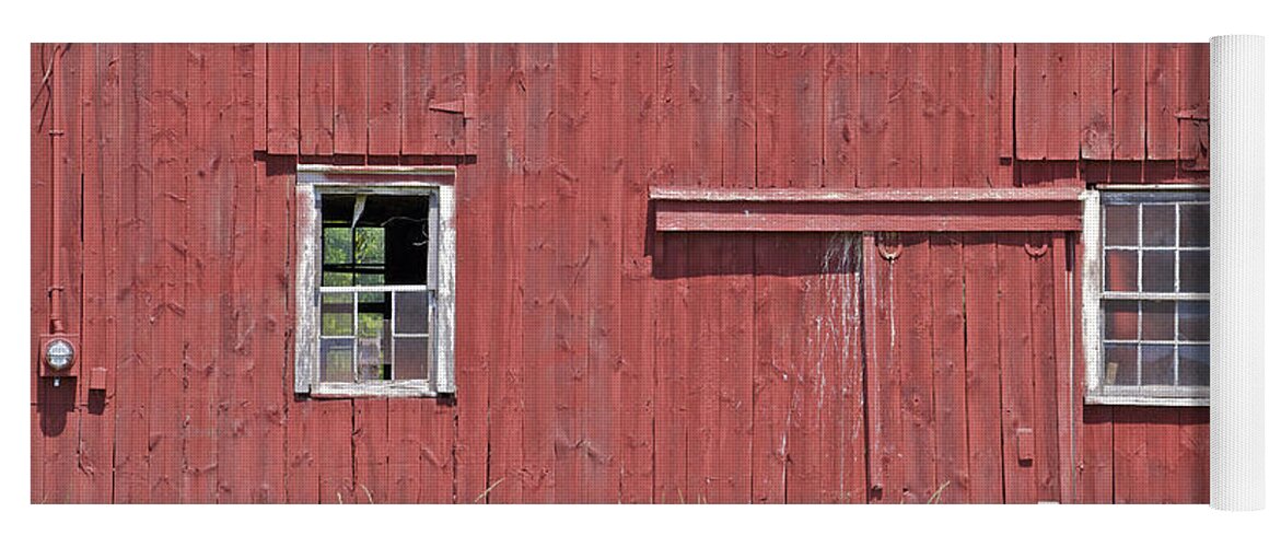 Americana Yoga Mat featuring the photograph Weathered Red Farm Barn of New Jersey by David Letts