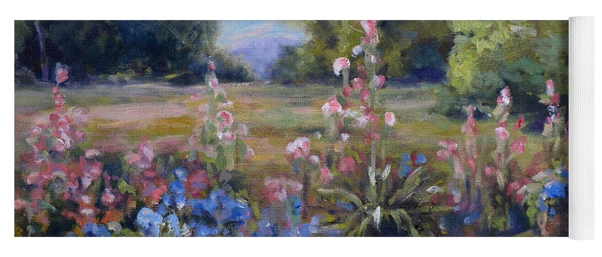 Oil Painting Yoga Mat featuring the painting Across the Meadow #2 by B Rossitto