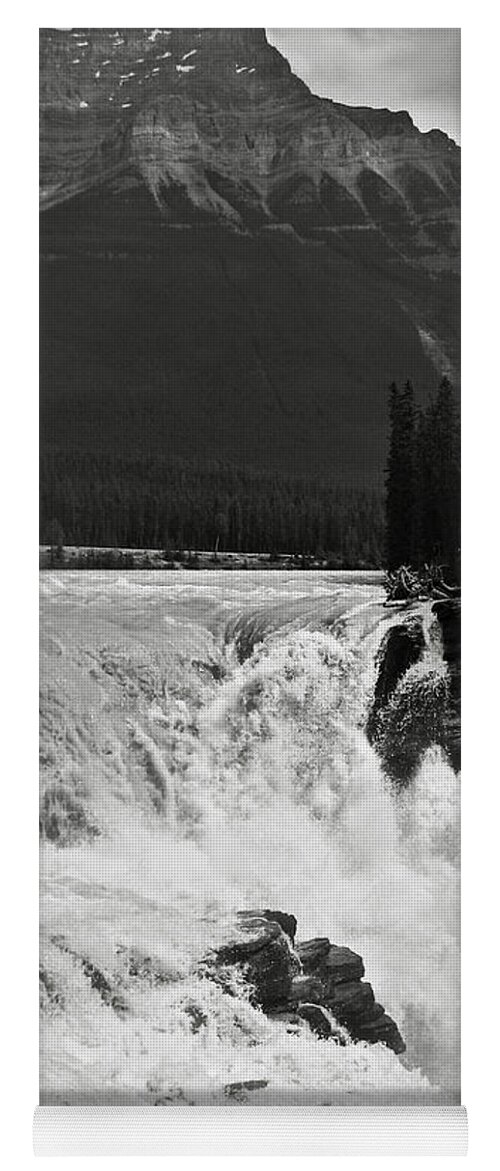 Bw Yoga Mat featuring the photograph Athabasca Falls #2 by RicardMN Photography