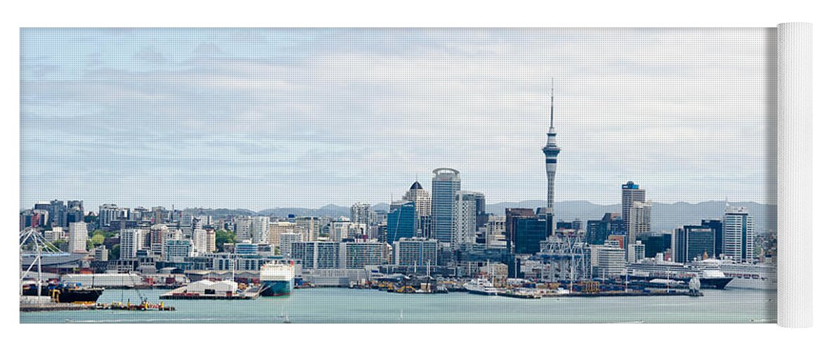 Auckland Yoga Mat featuring the painting Auckland City New Zealand #1 by Yurix Sardinelly
