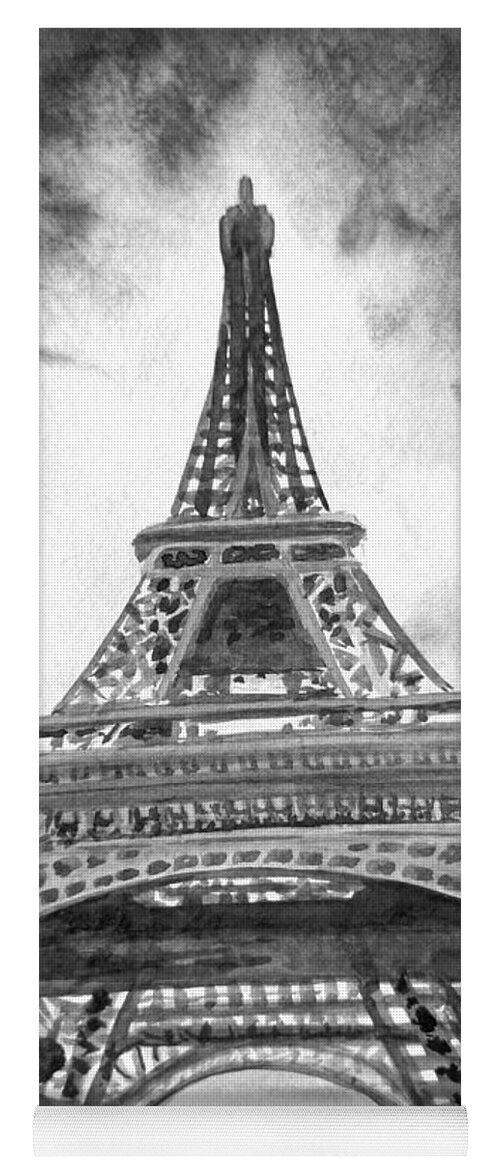 Eiffel Yoga Mat featuring the painting Eiffel Tower Paris France #5 by Irina Sztukowski