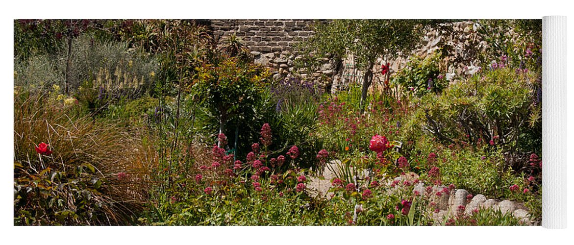 Gardens Yoga Mat featuring the digital art Gardens in Carmel Monastery #1 by Carol Ailles