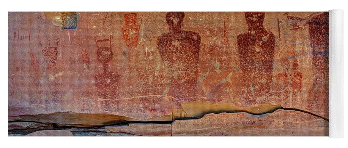 Sego Yoga Mat featuring the photograph Sego Canyon Indian Petroglyphs and Pictographs #1 by Gary Whitton