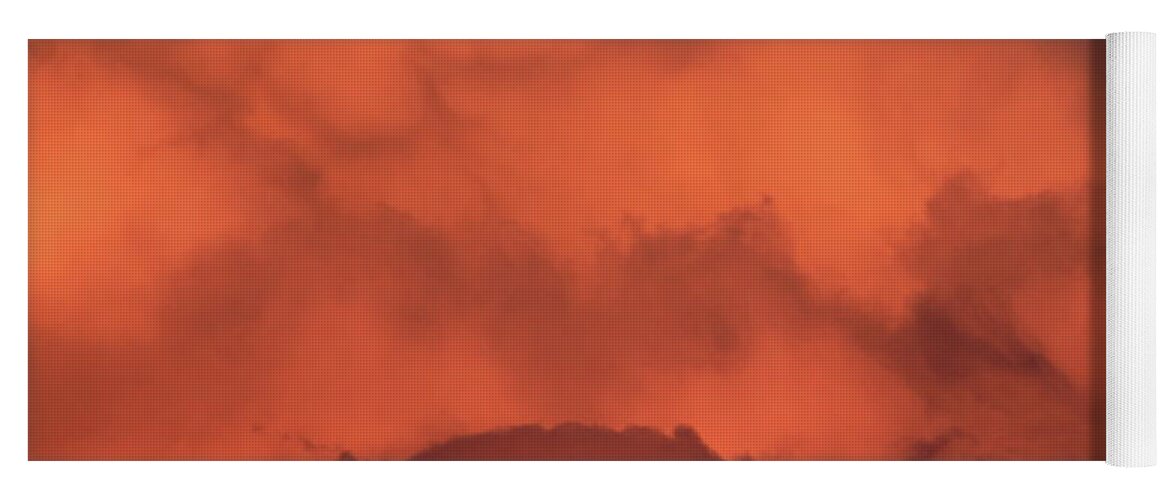 Thunderstorm Yoga Mat featuring the photograph Thunderstorm Cloud at Sunset #1 by John Burk