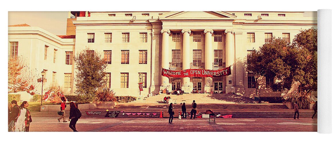 Retro Yoga Mat featuring the photograph UC Berkeley . Sproul Hall . Sproul Plaza . Occupy UC Berkeley . 7D9994 #1 by Wingsdomain Art and Photography