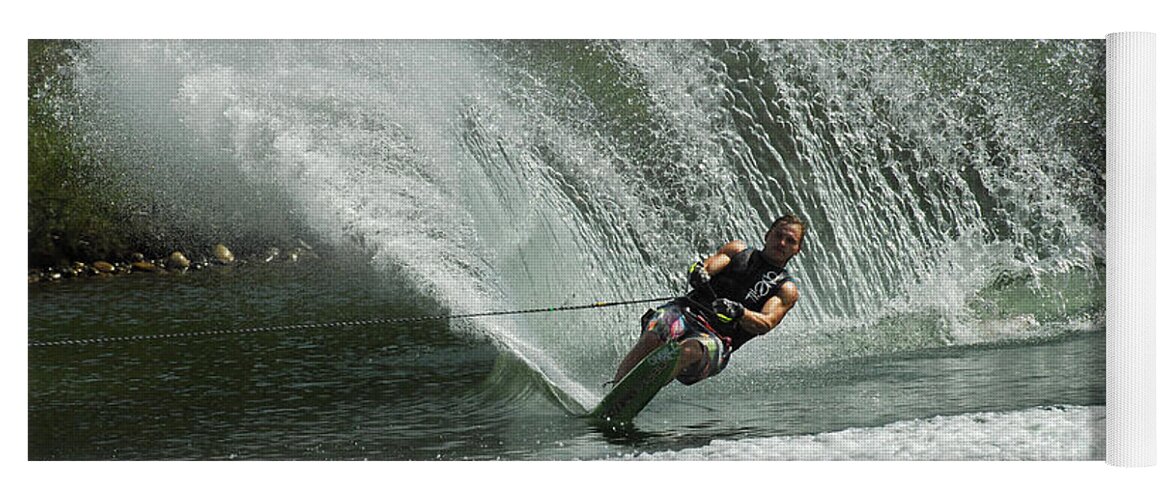 Water Skiing Yoga Mat featuring the photograph Water Skiing Magic of Water 27 #1 by Bob Christopher