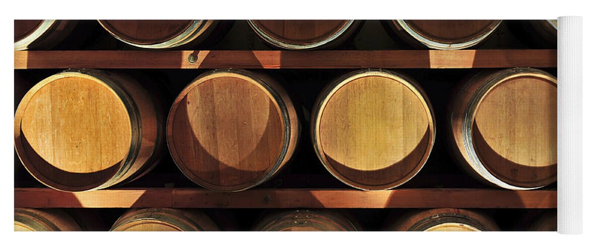 Barrels Yoga Mat featuring the photograph Wine barrels 9 by Elena Elisseeva