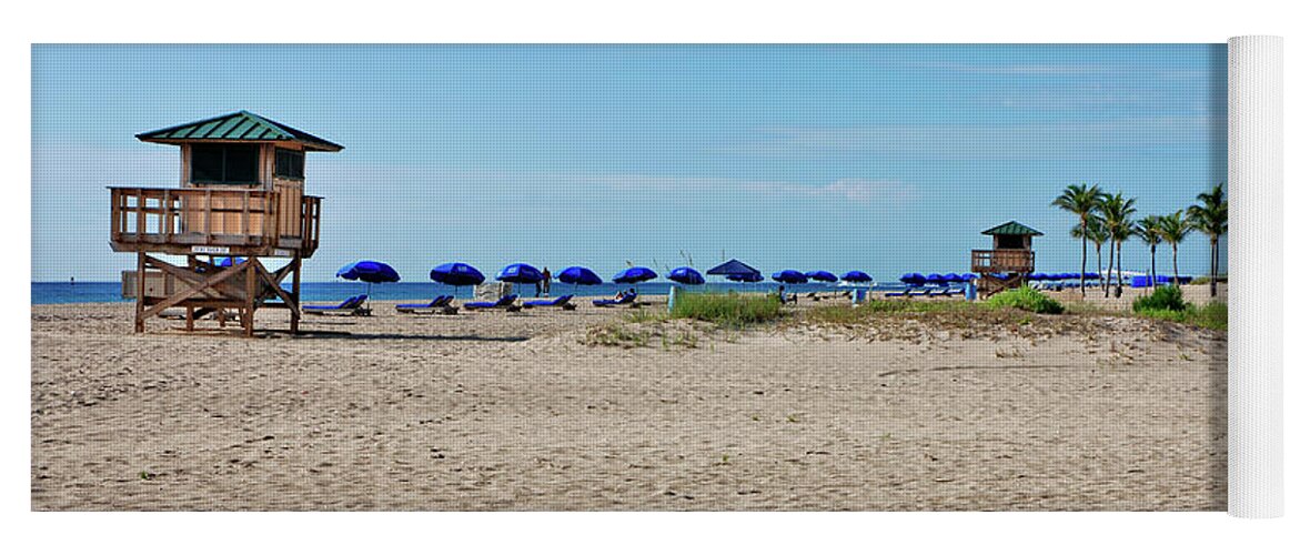 Beach Yoga Mat featuring the photograph 23- Singer Palms by Joseph Keane