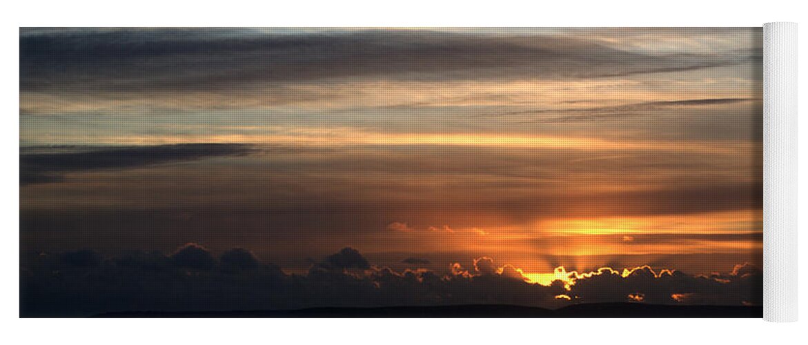 Sunset Yoga Mat featuring the photograph Sunset over Poole Bay #3 by Chris Day
