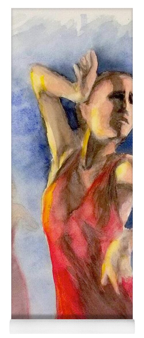 Flamenco Yoga Mat featuring the painting A Flamenco Dancer 2 by Yoshiko Mishina