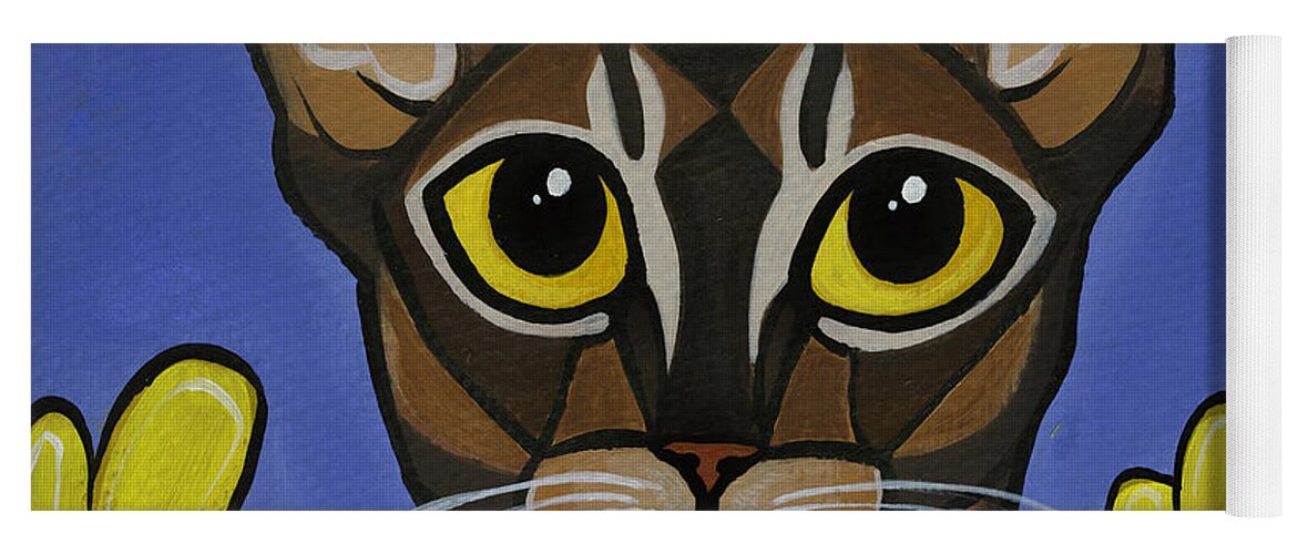Cat Yoga Mat featuring the painting Abyssinian by Leanne Wilkes