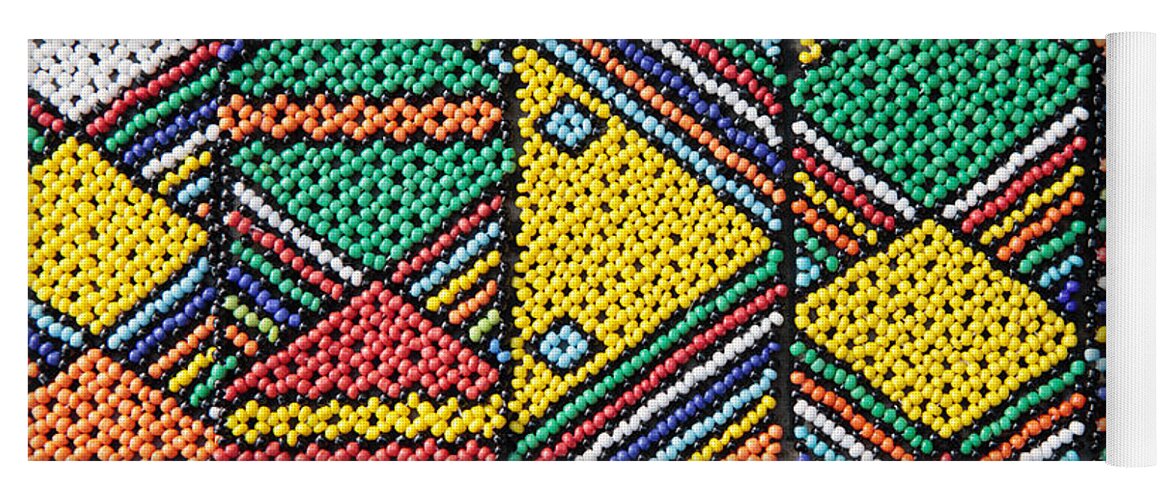 Africa Yoga Mat featuring the photograph African Beadwork 1 by Neil Overy
