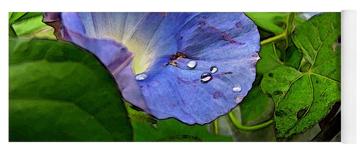 Botanical Yoga Mat featuring the digital art Aging Morning Glory by Debbie Portwood