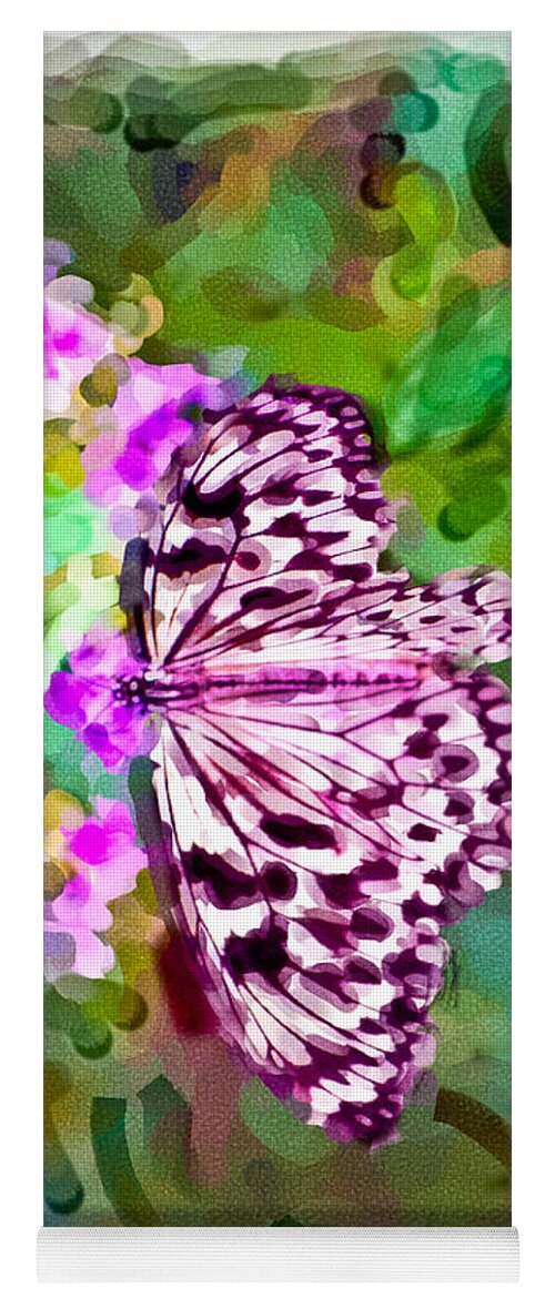 Butterfly Yoga Mat featuring the digital art Almost Abstract Butterfly by Ches Black