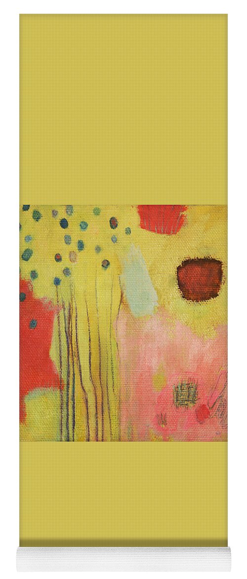 Abstract Yoga Mat featuring the painting Autumn Rustle by Janet Zoya