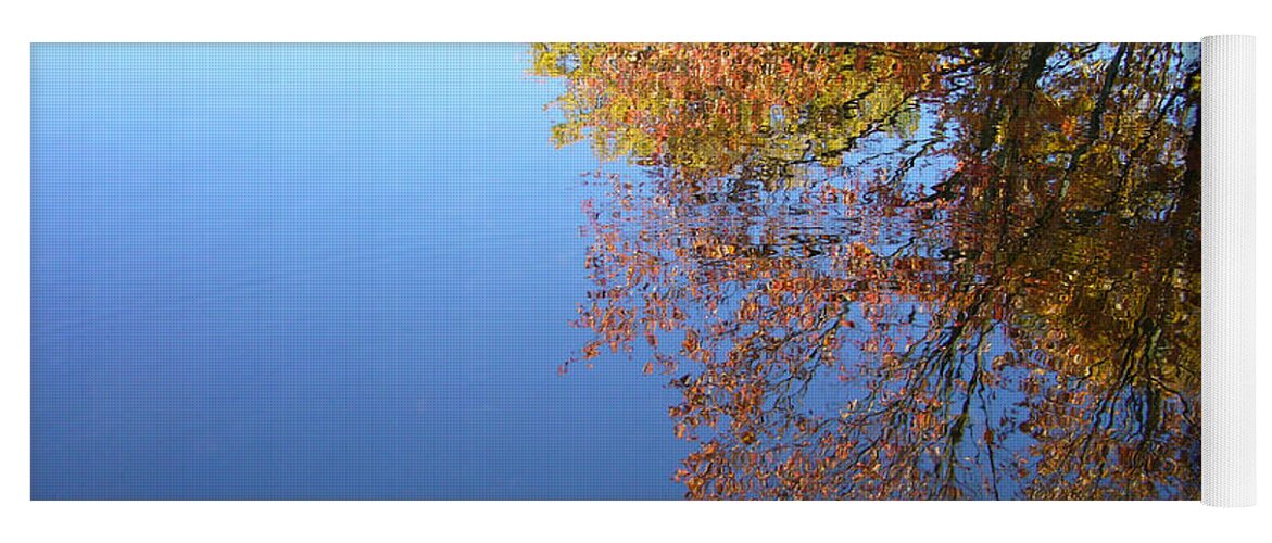 Lake Yoga Mat featuring the photograph Autumn's Watery Reflection by Shirley Radebach