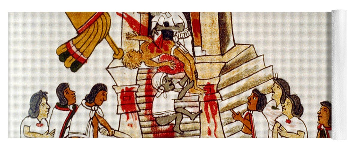 Aztec Human Sacrifice, Codex Yoga Mat for Sale by Photo Researchers