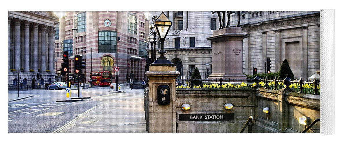 London Yoga Mat featuring the photograph Bank station entrance in London by Elena Elisseeva