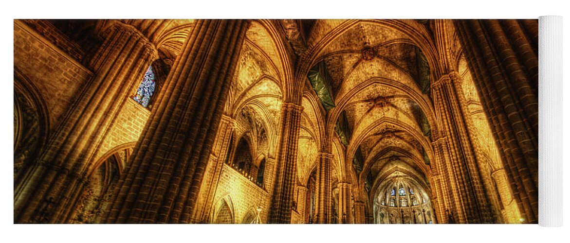 Yhun Suarez Yoga Mat featuring the photograph Barcelona Cathedral by Yhun Suarez