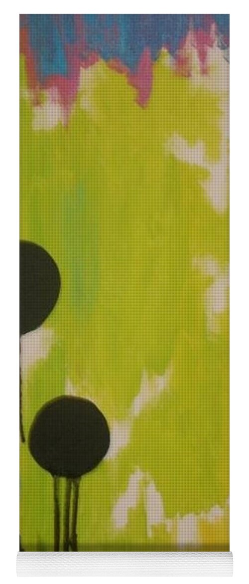 Circles Yoga Mat featuring the painting Black Circles by Samantha Lusby