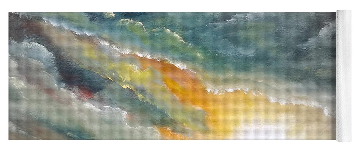 Sunset Yoga Mat featuring the painting Blown Away - Square Painting by Gina De Gorna