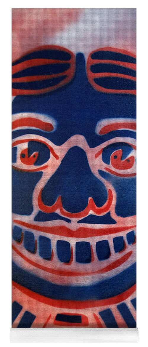 Tillie Of Asbury Park Yoga Mat featuring the painting Blue and Red Tillie by Patricia Arroyo