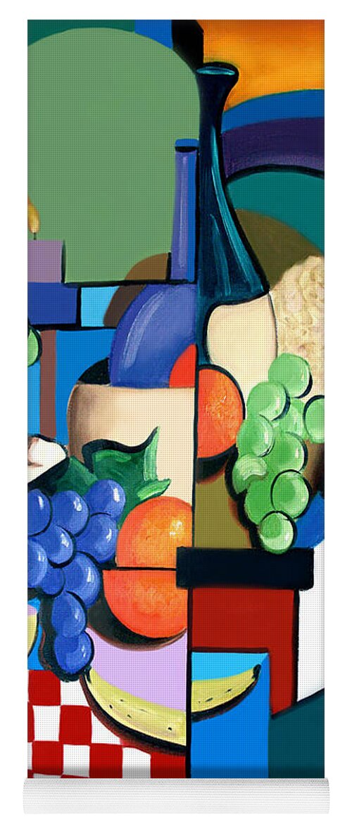 Bottle Of Wine Fruit Of The Vine Framed Prints Yoga Mat featuring the painting Bottle Of Wine Fruit Of The Vine by Anthony Falbo