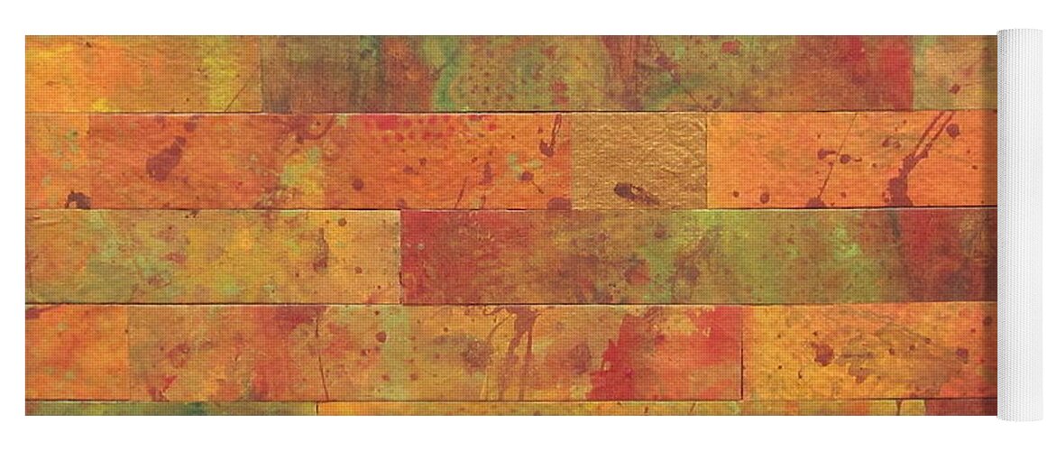 Abstract Yoga Mat featuring the painting Brick Orange by Kathy Sheeran