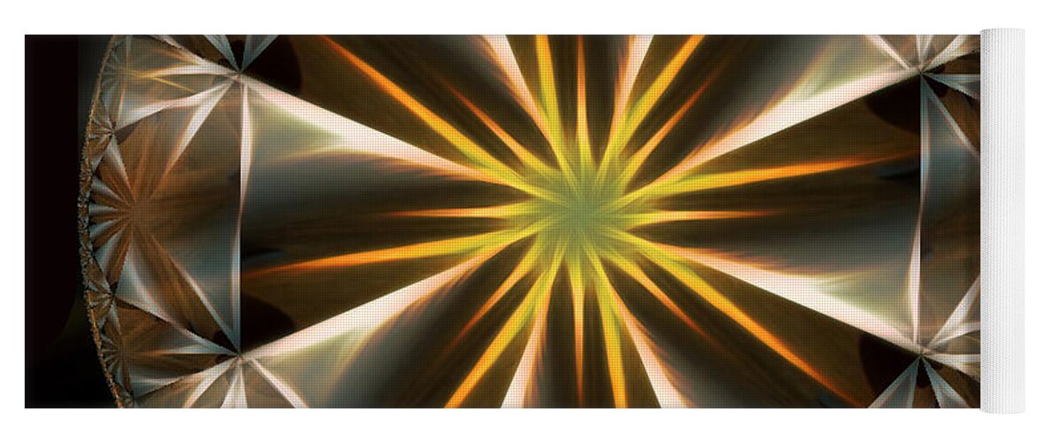 Mandala Yoga Mat featuring the digital art Bright Star by Danuta Bennett