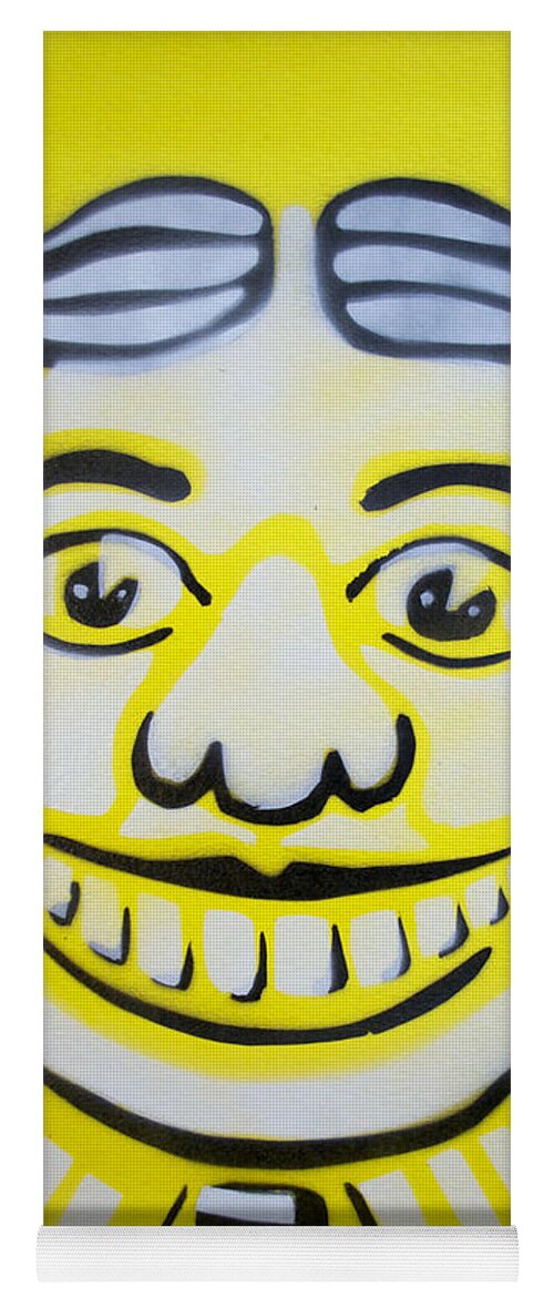 Tillie Of Asbury Park Yoga Mat featuring the painting Bright white yellow Tillie by Patricia Arroyo