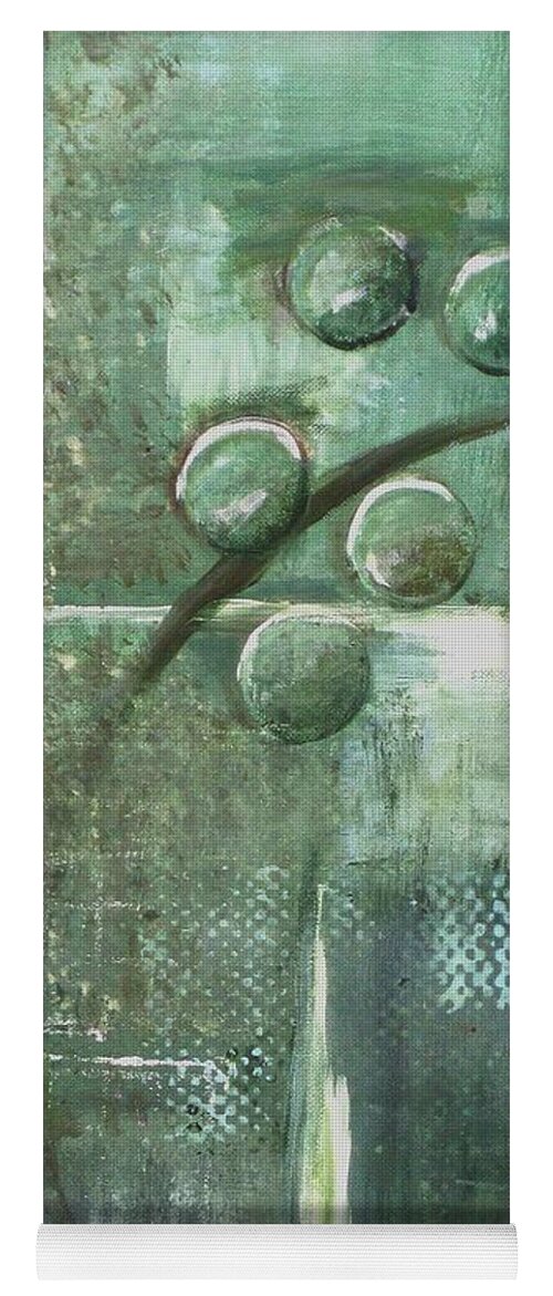 Sea Foam Green Yoga Mat featuring the painting Bubbles by Kathy Sheeran