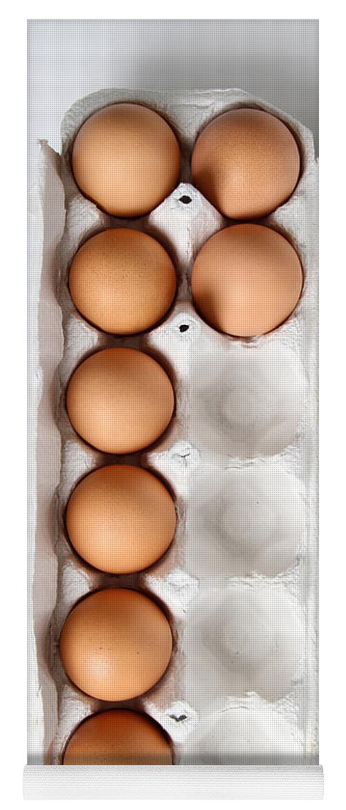 Egg Yoga Mat featuring the photograph Carton Of Eggs, 5 Of 13 by Photo Researchers, Inc.