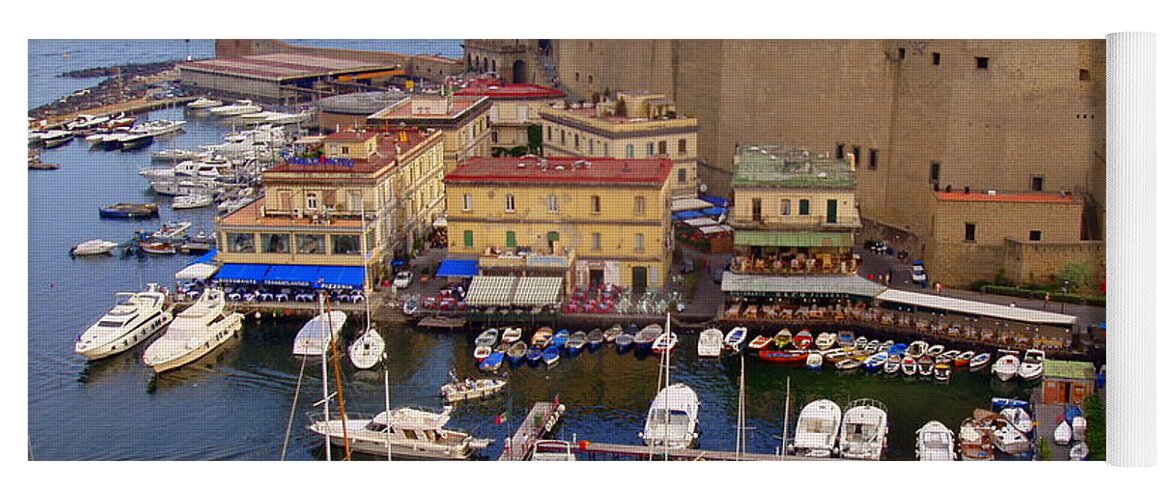Couples Yoga Mat featuring the photograph Castel dell Ovo by Linda Larson